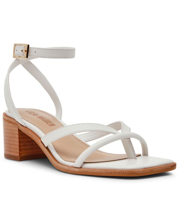 スティーブ マデン レディース シューズ サンダル Steve Madden Women\u0027s Tilly Strappy Square Toe Sandals White Leather 白いこと