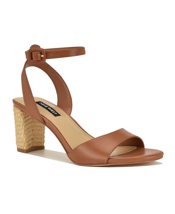 ナインウェスト レディース シューズ サンダル アンクル 踵 Nine West Women\u0027s Phebankle Strap Block Heel Dressandals Cognac