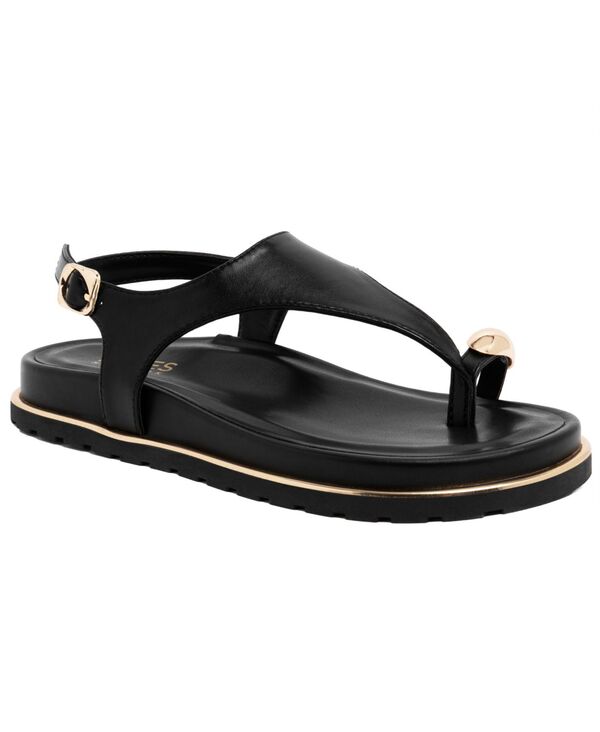 ジョーンズニューヨーク州 レディース シューズ サンダル Jones New York Women\u0027s Neetasha Top Loop Footbed Flat Sandals Black 黒いこと