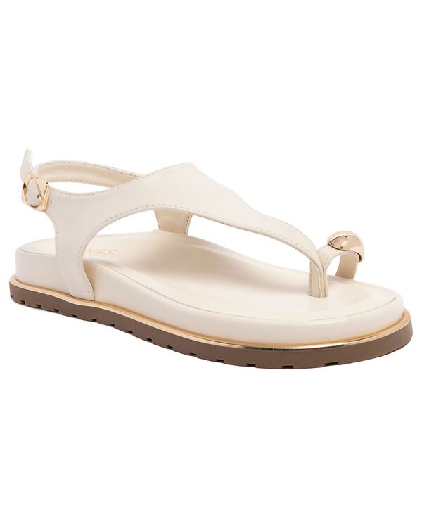 ジョーンズニューヨーク州 レディース シューズ サンダル Jones New York Women\u0027s Neetasha Top Loop Footbed Flat Sandals Bone