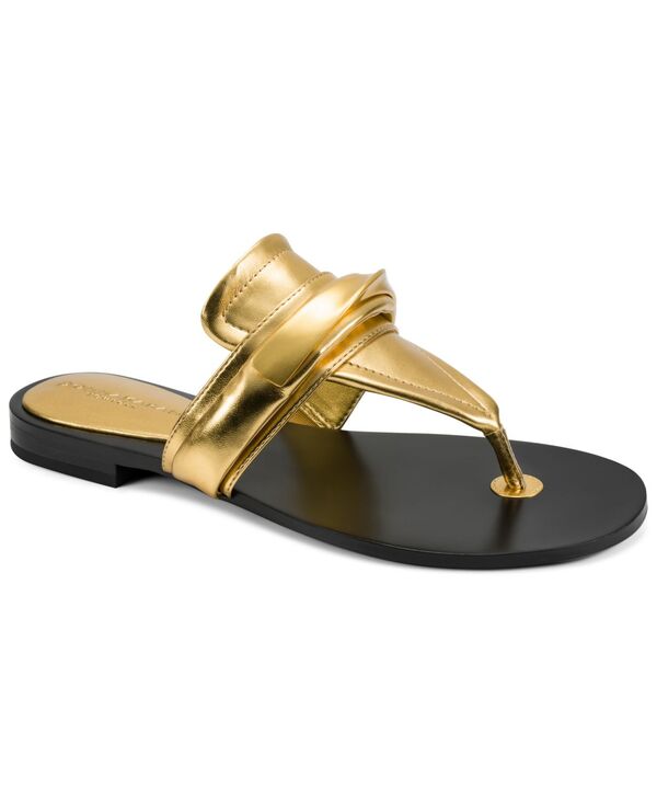 ダナ キャラン ニューヨーク州 レディース シューズ サンダル 天鵝絨 Donna Karanew York Women\u0027s Velvethong Flat Sandals Gold ゴールド