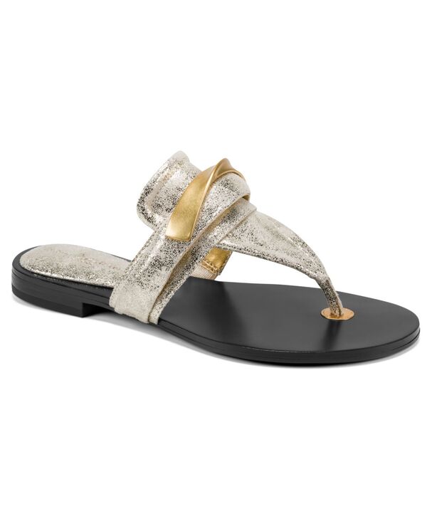 ダナ キャラン ニューヨーク州 レディース シューズ サンダル 天鵝絨 Donna Karanew York Women\u0027s Velvethong Flat Sandals White Gold 白いこと