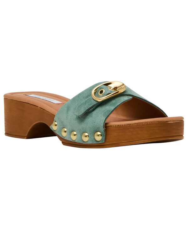スティーブ マデン レディース シューズ スリッポン・ローファー サンダル Steve Madden Women\u0027s Fredi Wooden Slip-On Slide Sandalsage Suede サルヴィア