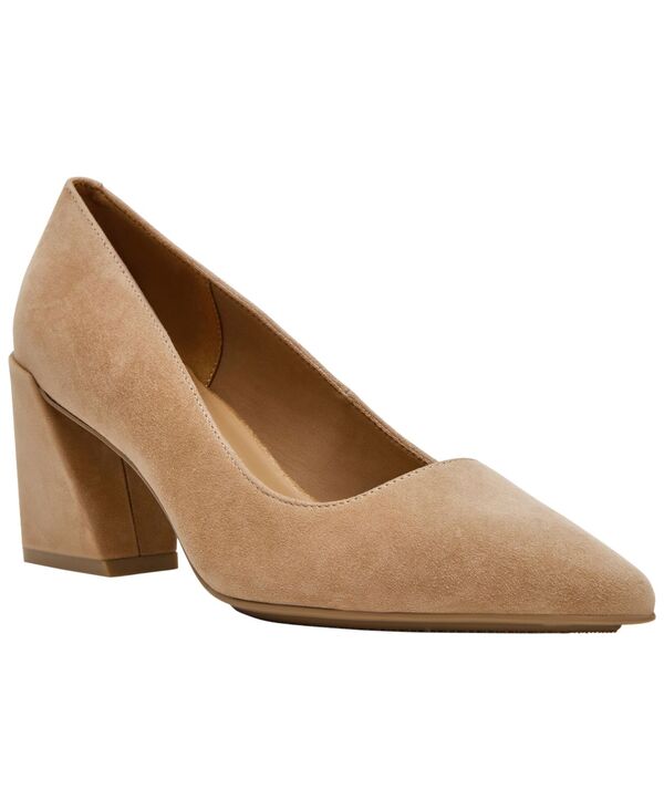 アンクライン レディース シューズ パンプス なめし革 踵 Anne Klein Women\u0027s Relena Pointed Toe Block Heeleather Pumpsand Suede 沙子