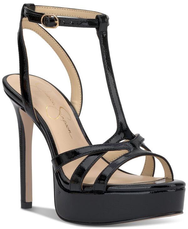 ジェシカシンプソン レディース シューズ サンダル プラットホーム Jessica Simpson Women\u0027sippete Platform Dressandals Black Patent 黒いこと
