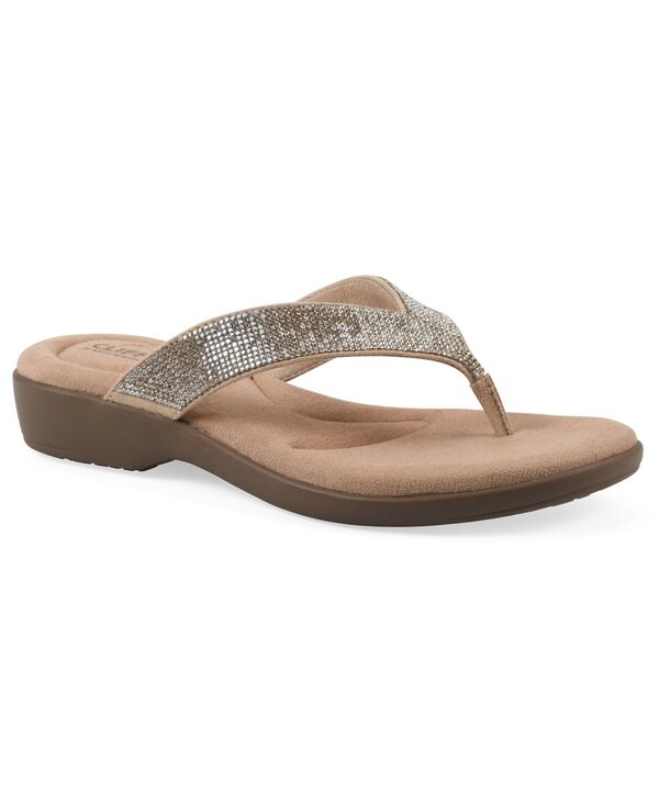 クリフバイホワイトマウンテン レディース シューズ サンダル Cliffs by White Mountain Women\u0027s Becharm Thong Sandals Gold Fabric ゴールド