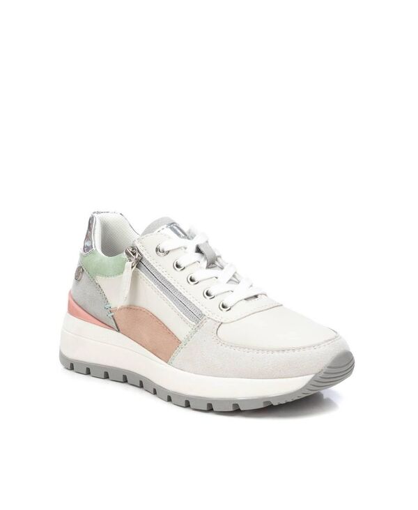 キシ五分五分 レディース シューズ スニーカー XTI Women\u0027s Casual Sneakers Refresh Collection with Side Zipper Ice