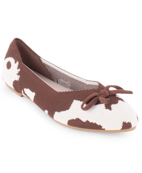 タハリ レディース シューズ パンプス ニット Tahari Women's Tortuga Knit Flat Brown Pony Print ブラウン｜ReVida 店