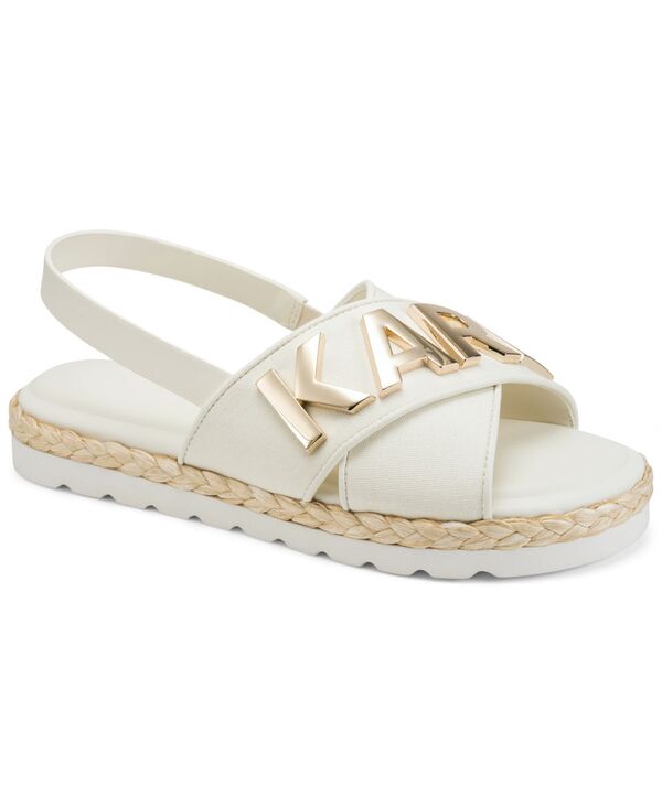 長い巻き毛 ラガーフェルド レディース シューズ サンダル KARLAGERFELD PARIS Charla Flat Espadrille Sandals Cream 皮膚軟化剤
