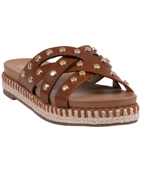 ジーシーシューズ レディース サンダル プラットホーム GC Shoes Women\u0027s Loola Studded Espadrille Platform Sandals Cognac
