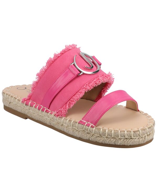 ジュルネ 寄せあわせ レディース シューズ サンダル Journee Collection Women\u0027s Keeleespadrille Flat Sandals Hot Pink さくら色