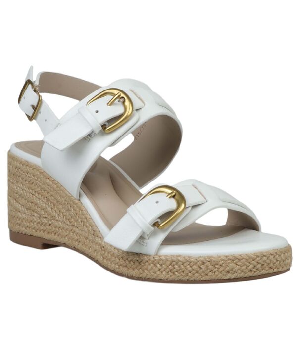 ジャーニ ベルニーニ レディース シューズ サンダル トール Giani Bernini Women\u0027s Talleyy Buckle Wedge Sandals White Linen 白いこと