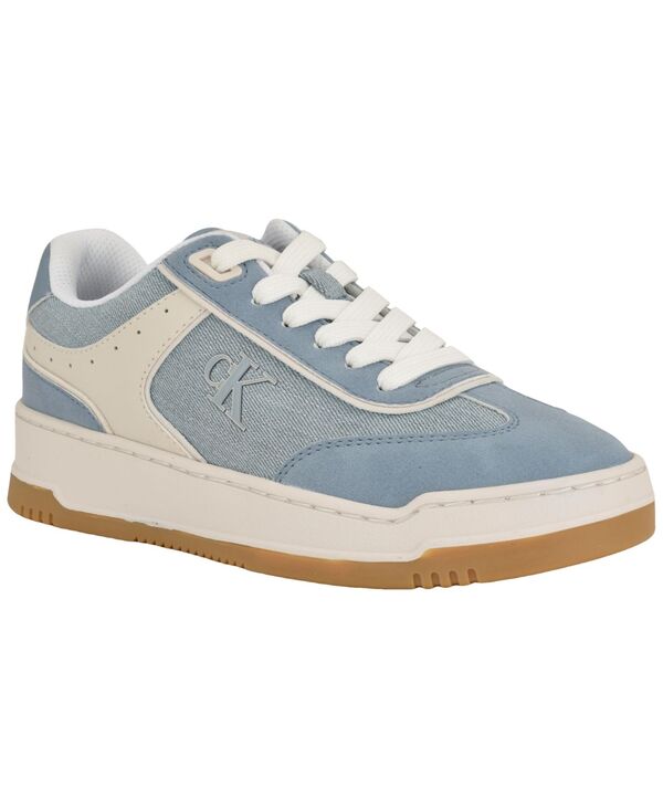 カルバンクライン レディース シューズ スニーカー スピード競技 Calvin Klein Women\u0027s Pazquale Lace-Up Sneakers Medium Blue Denim/White 白いこと