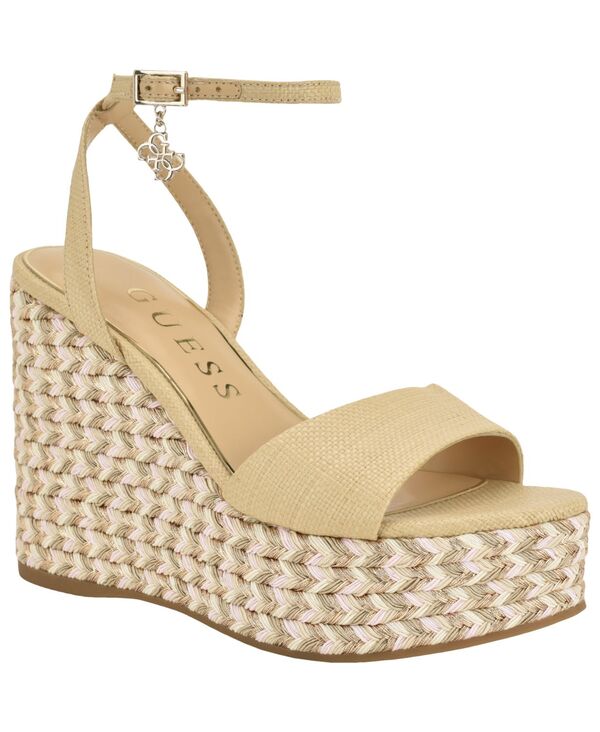 ゲス レディース シューズ サンダル プラットホーム GUESS Women\u0027s Everly Espadrille Platform Wedge Sandals Light Natural