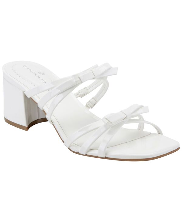 バンドリーノ レディース シューズ サンダル 踵 Bandolino Women\u0027s Mattien Strappy Block Heel Dressandals White Patent 白いこと