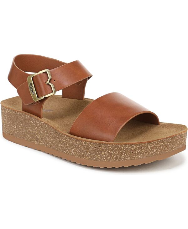 お医者さん・肩かけ レディース シューズ サンダル Dr. Scholl\u0027s Women\u0027s Happy Lucky Slingback Sandals Honey Brown Faux Leather 赤銅色