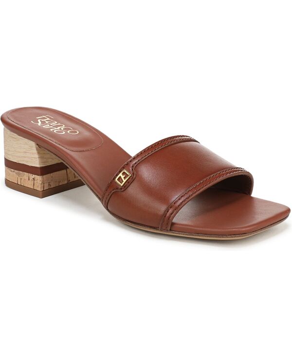 フランコサルト レディース シューズ サンダル Franco Sarto Women\u0027s Kaori Square Toe Slide Sandals Acorn Brown Leather 赤銅色