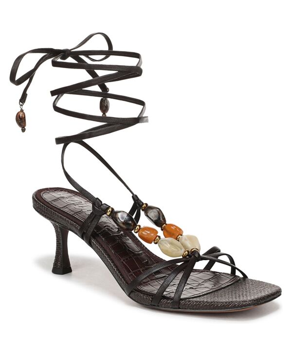 サムエデルマン レディース シューズ サンダル ヒール Sam Edelman Women's Paloma Kitten Heel Wrap Sandals Cafe Noir Leather|ReVida 店