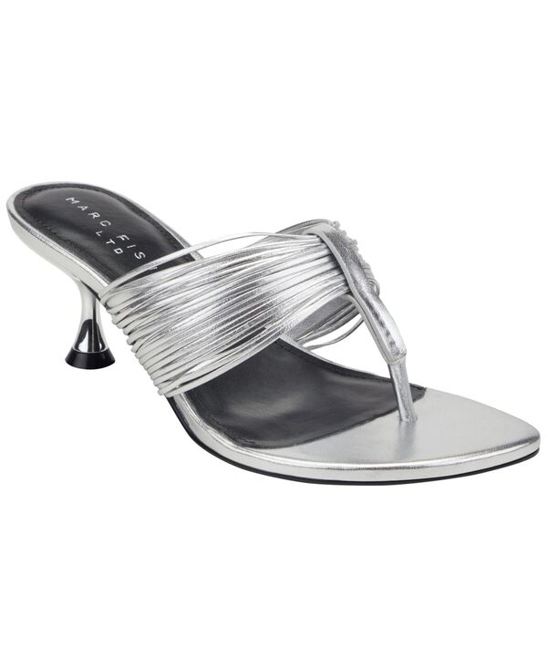 見澄ます・フィッシャー レディース シューズ サンダル なめし革 踵 Marc Fisher LTD Women\u0027s Pamilla Leather Kitten Heel Sandalsilver Leather しろがね色