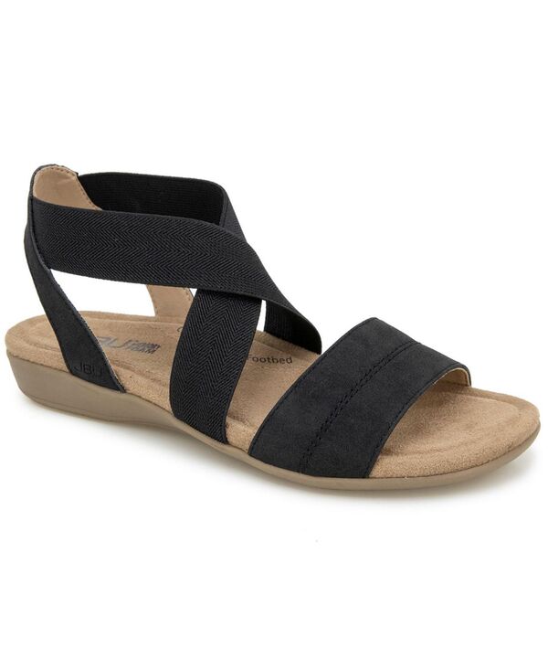 ジャイビーユー レディース シューズ サンダル JBU Women\u0027s Meg Casual Flat Sandals Black 黒いこと