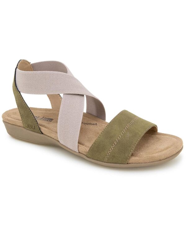 ジャイビーユー レディース シューズ サンダル JBU Women\u0027s Meg Casual Flat Sandals Olive/Taupe オリーブ