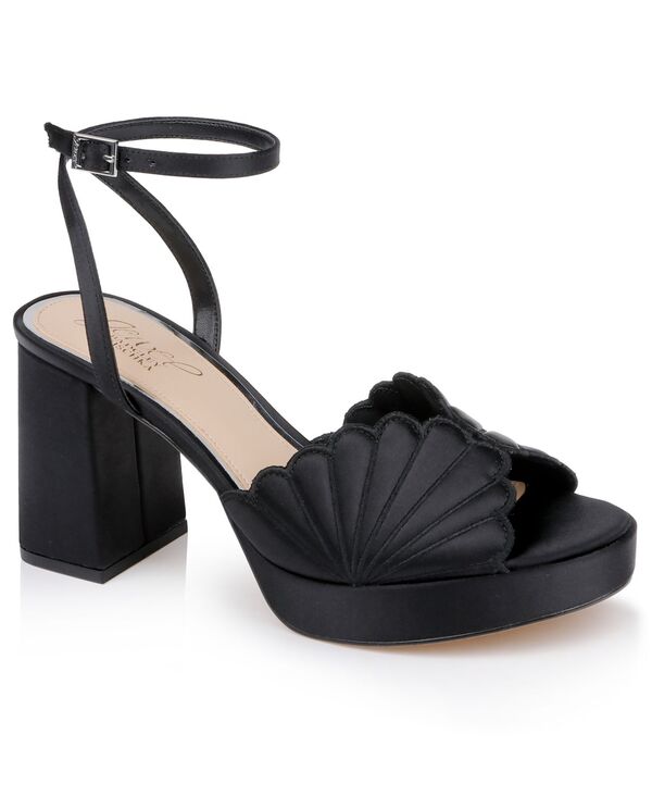 ジュウェルダグレイミシュカ レディース シューズ サンダル プラットホーム Jewel Badgley Mischka Women\u0027s Paolalmond Toe Dress Platform Sandals Black Satin 黒いこと