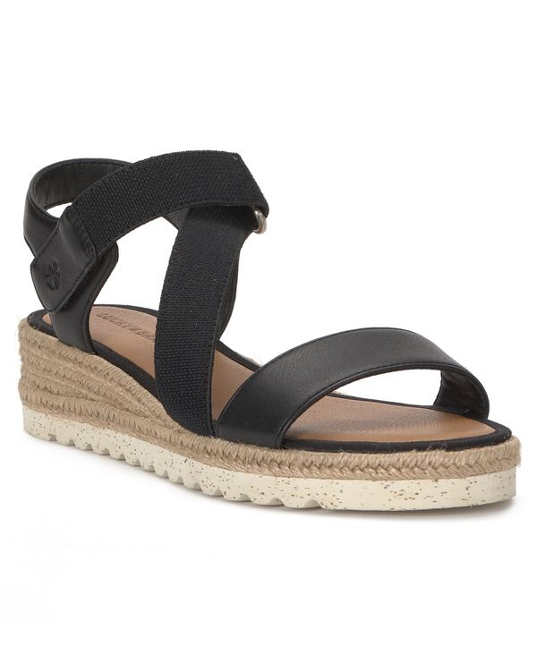 ラッキーブランド レディース シューズ サンダル プラットホーム Lucky Brand Women\u0027s Tressy Platform Wedge Sandals Black Smooth 黒いこと