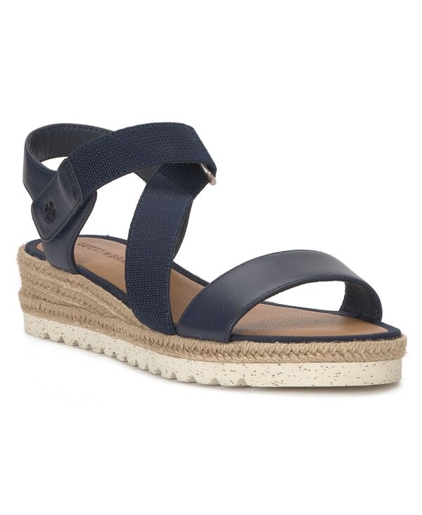 ラッキーブランド レディース シューズ サンダル プラットホーム Lucky Brand Women\u0027s Tressy Platform Wedge Sandals Navy Smooth 米国海軍