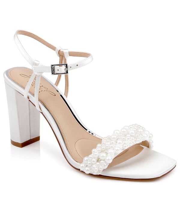 ジュウェルダグレイミシュカ レディース シューズ サンダル Jewel Badgley Mischka Women\u0027s Peoria Square Toevening Sandals Ivory Satin 象牙色