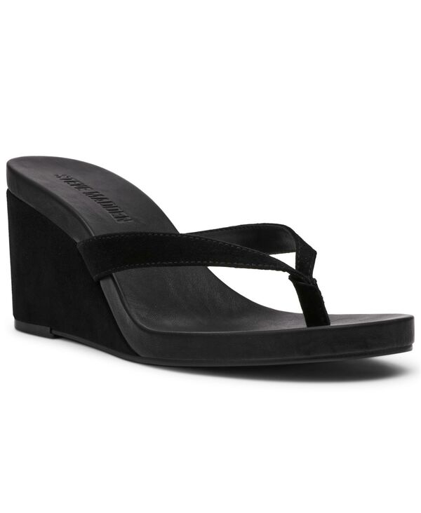 スティーブ マデン レディース シューズ サンダル Steve Madden Women\u0027s Playing Wedge Thong Sandals Black 黒いこと