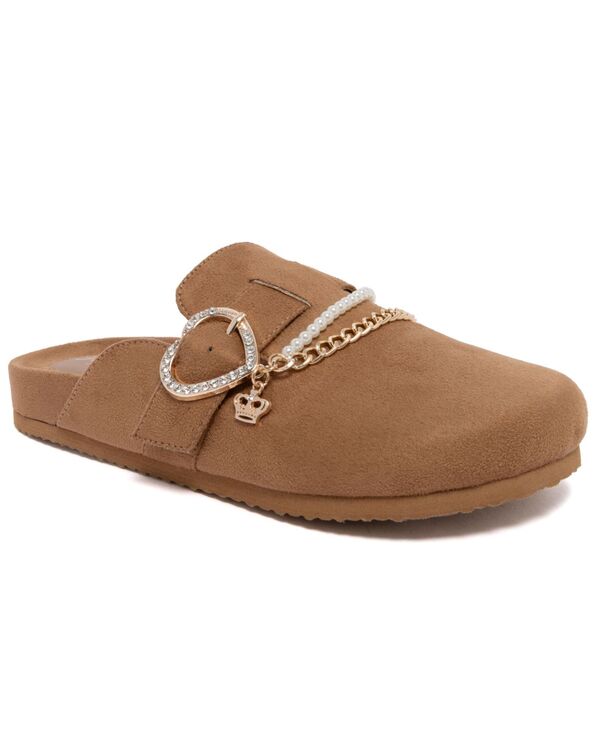 ジューシークチュール レディース シューズ サンダル Juicy Couture Women\u0027s Dove Heart Buckle Clog Slippers Dark Natural