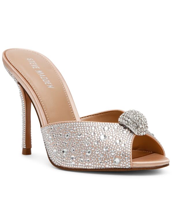 スティーブ マデン レディース シューズ サンダル 踵 Steve Madden Women\u0027s Priya-R Embellished Stiletto Heel Sandals Crystal Rhinestone