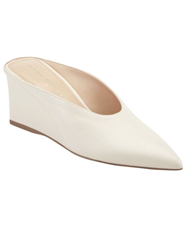 目じるし・フィッシャー レディース シューズ パンプス Marc Fisher LTD Women\u0027s Malley Pointed Toe Wedge Mules Ivory Leather 象牙色