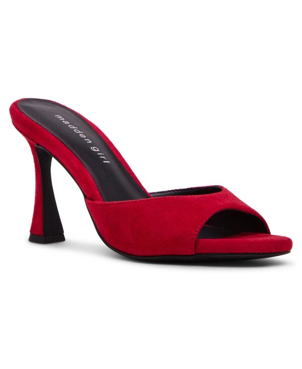 マッデンガール レディース シューズ スリッポン・ローファー サンダル 踵 Madden Girl Women\u0027s Gibson High-Heel Slip-On Sandals Dark Red 赤いこと