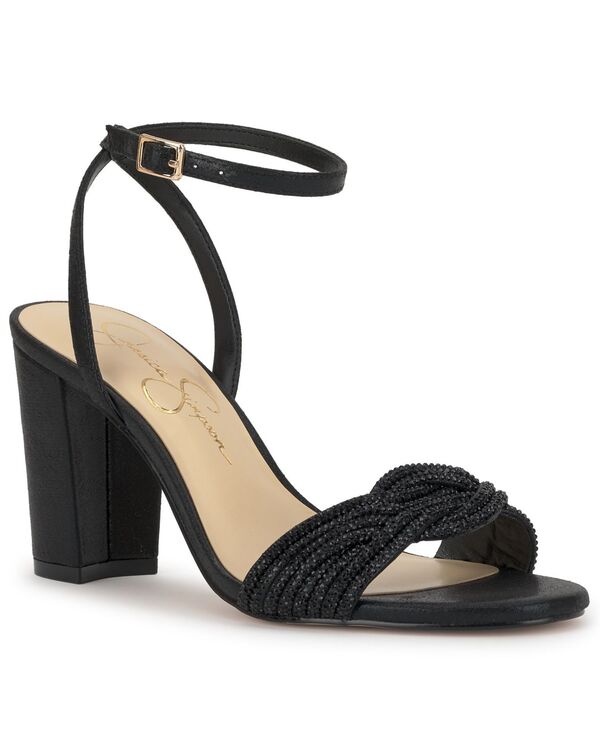 ジェシカシンプソン レディース シューズ サンダル Jessica Simpson Women\u0027sienea Rhinestone Knot Dressandals Black Shimmer 黒いこと