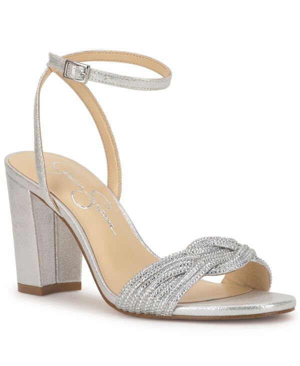 ジェシカシンプソン レディース シューズ サンダル Jessica Simpson Women\u0027sienea Rhinestone Knot Dressandalsilver Shimmer しろがね色