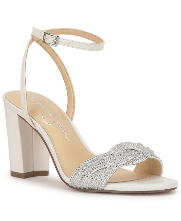 ジェシカシンプソン レディース シューズ サンダル Jessica Simpson Women\u0027sienea Rhinestone Knot Dressandals White Shimmer 白いこと