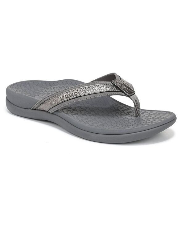 バイオニック レディース シューズ パンプス サンダル Vionic Women\u0027s Tide 2.0 Thong Sandals Pewter metallic leather ピューター