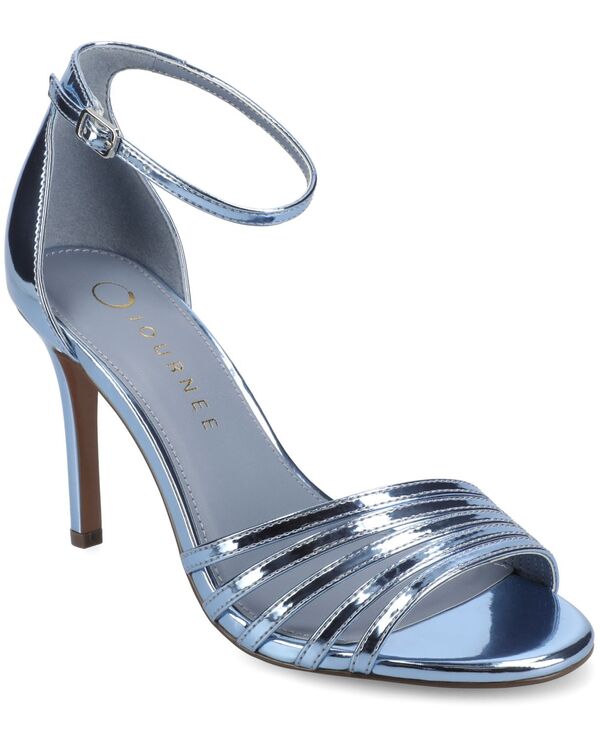 ジュルネ 寄せあわせ レディース シューズ サンダル アンクル Journee Collection Women\u0027s Felicity Ankle Strap Stiletto Dressandals Blue 青碧