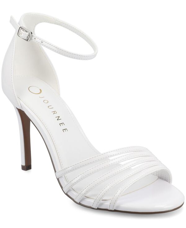 ジュルネ 寄せあわせ レディース シューズ サンダル アンクル Journee Collection Women\u0027s Felicity Ankle Strap Stiletto Dressandals White Patent 白いこと