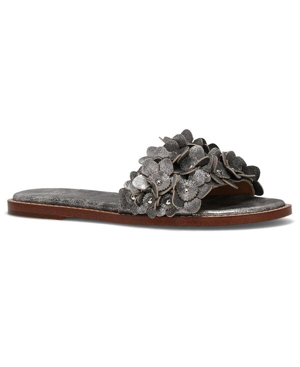 飛球 レディース シューズ サンダル Frye and Co. Women\u0027s Bucky Flower Slide Flat Sandals Antique Silver しろがね色