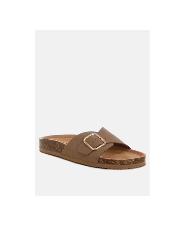 ロンドンラグ レディース シューズ サンダル London Rag Women\u0027s Aranda Buckled Slide-On Sandals Taupe polyurethane トープ