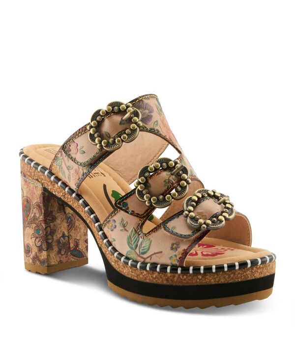 ラリティステ レディース シューズ サンダル フラワー柄 フラワー L'Artiste L`Artiste Women's Milemarker Floral Sandal with Cushioned Footbed Comfort Beige multi ベージュ|ReVida 店