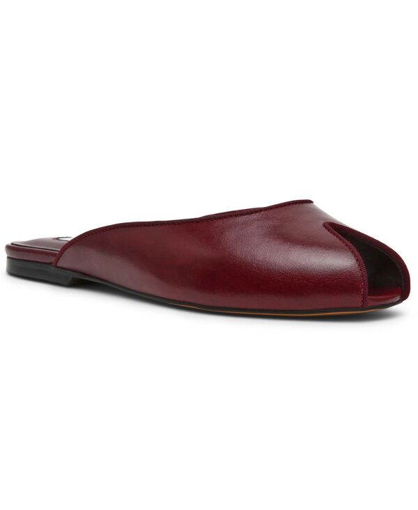 スティーブ マデン レディース シューズ スリッポン・ローファー Steve Madden Women\u0027s Bloss Peep Toe Slip-On Flats Burgundy Leather バーガンディ