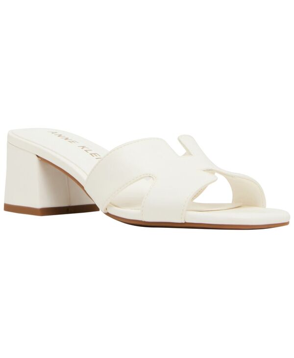 アンクライン レディース シューズ サンダル 踵 Anne Klein Women\u0027s Delphine Block Heel Dressandals White 白いこと