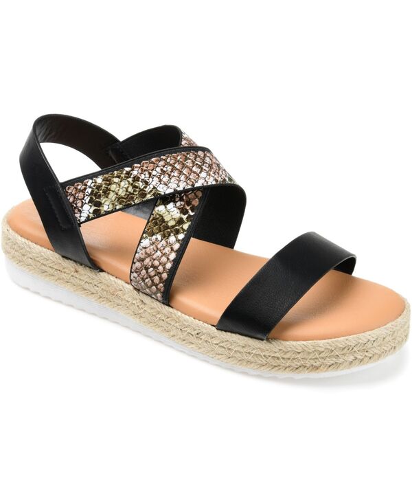 ジュルネ 寄せあわせ レディース シューズ サンダル Journee Collection Women\u0027s Carolinespadrille Wedge Sandalsnake