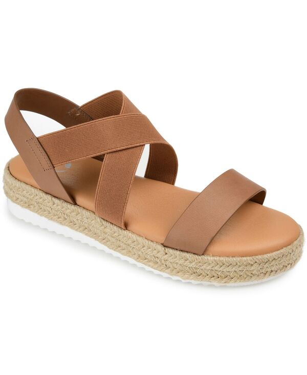 ジュルネ 寄せあわせ レディース シューズ サンダル Journee Collection Women\u0027s Carolinespadrille Wedge Sandals Tan タン