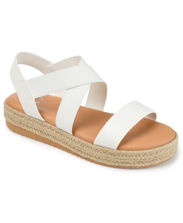 ジュルネ 寄せあわせ レディース シューズ サンダル Journee Collection Women\u0027s Carolinespadrille Wedge Sandals White 白いこと