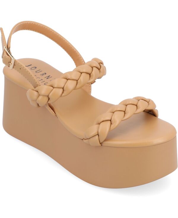 ジュルネ 寄せあわせ レディース シューズ サンダル プラットホーム Journee Collection Women\u0027s Zannah Platform Sandals Tan タン
