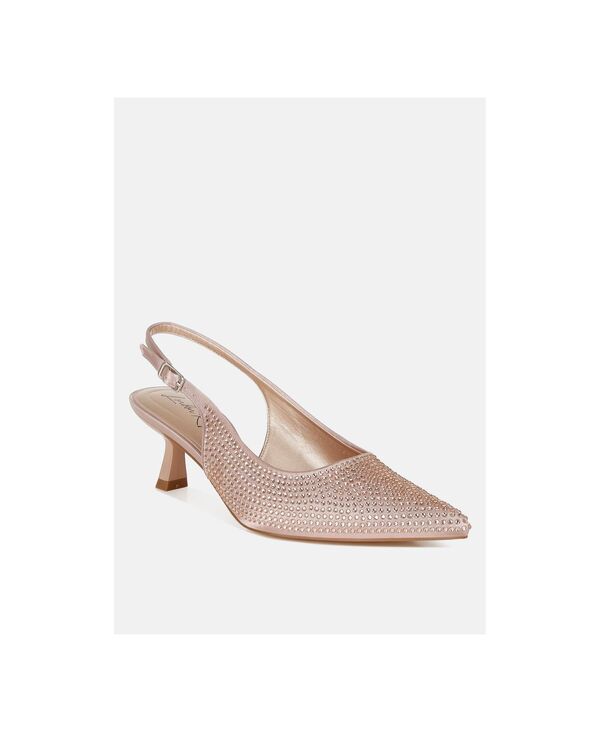 ロンドンラグ レディース シューズ サンダル London Rag Women's Amashi Rhinestones Embellished Slingback Sandals Pink ピンク|ReVida 店